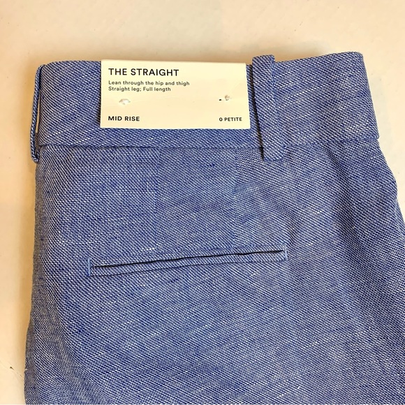 Ann Taylor Chambray Linen Straight Pants 0P - Picture 10 of 11